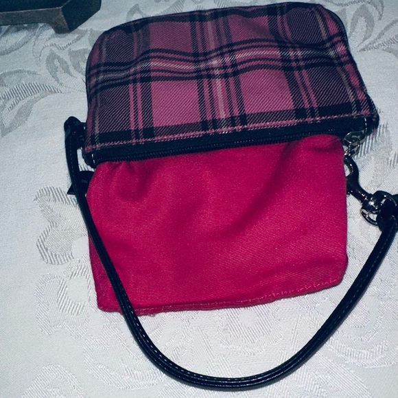 Coach Plaid Wristlet in Black and Pink - Picture 8 of 8